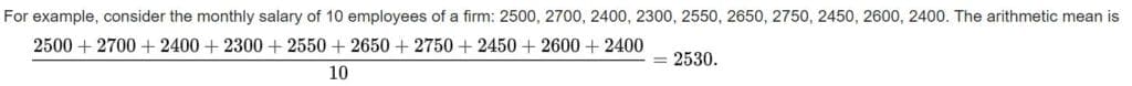 Example of arithmetic mean.