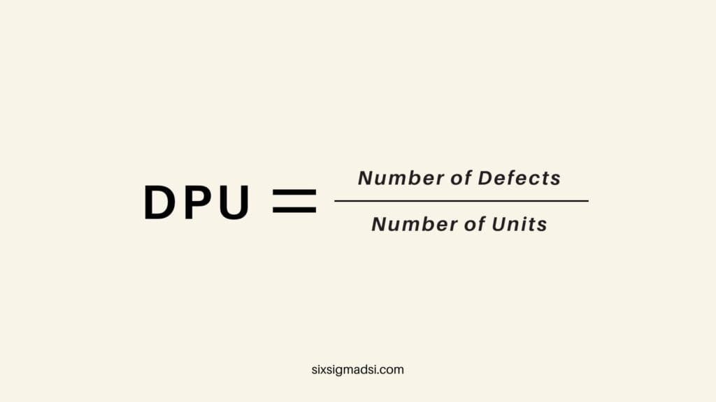 DPU = (Number of Defects) / (Number of Units Produced)