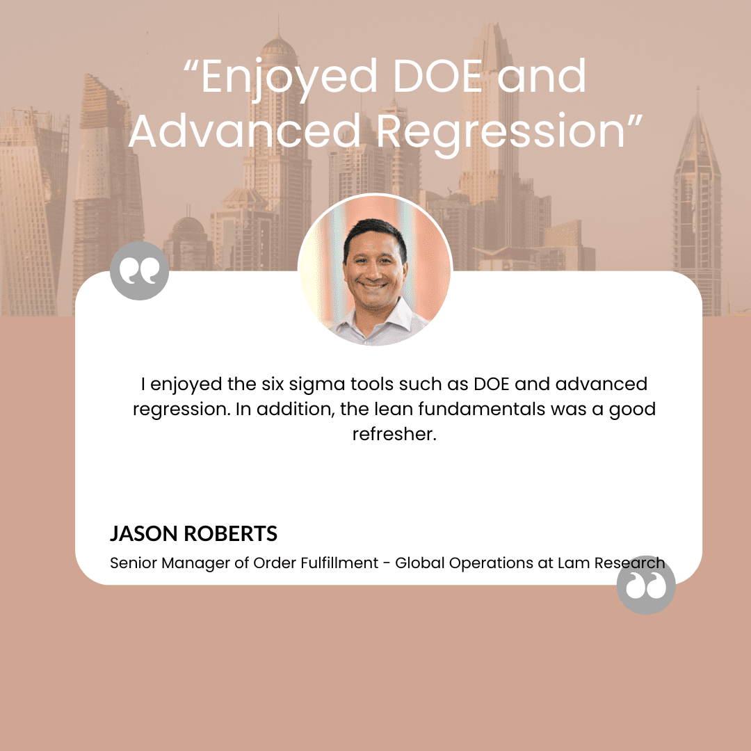 Six Sigma Training - Client Testimonial #12