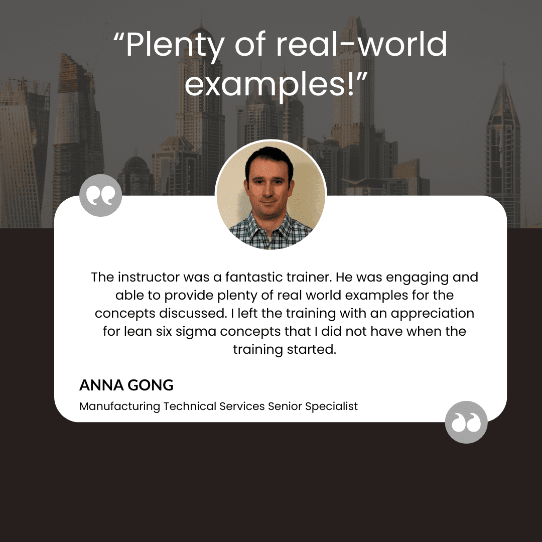 Six Sigma Training - Client Testimonial #16