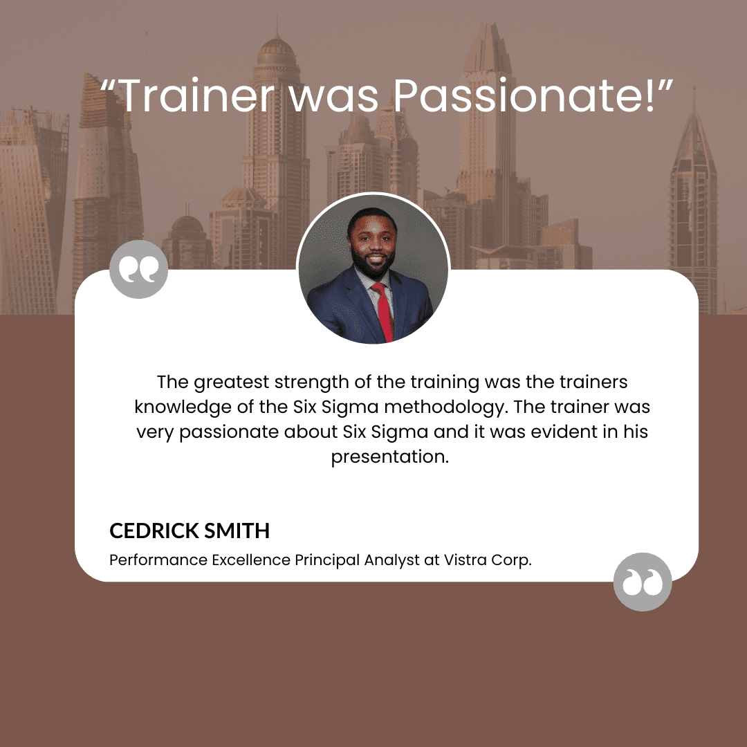 Six Sigma Training - Client Testimonial #8