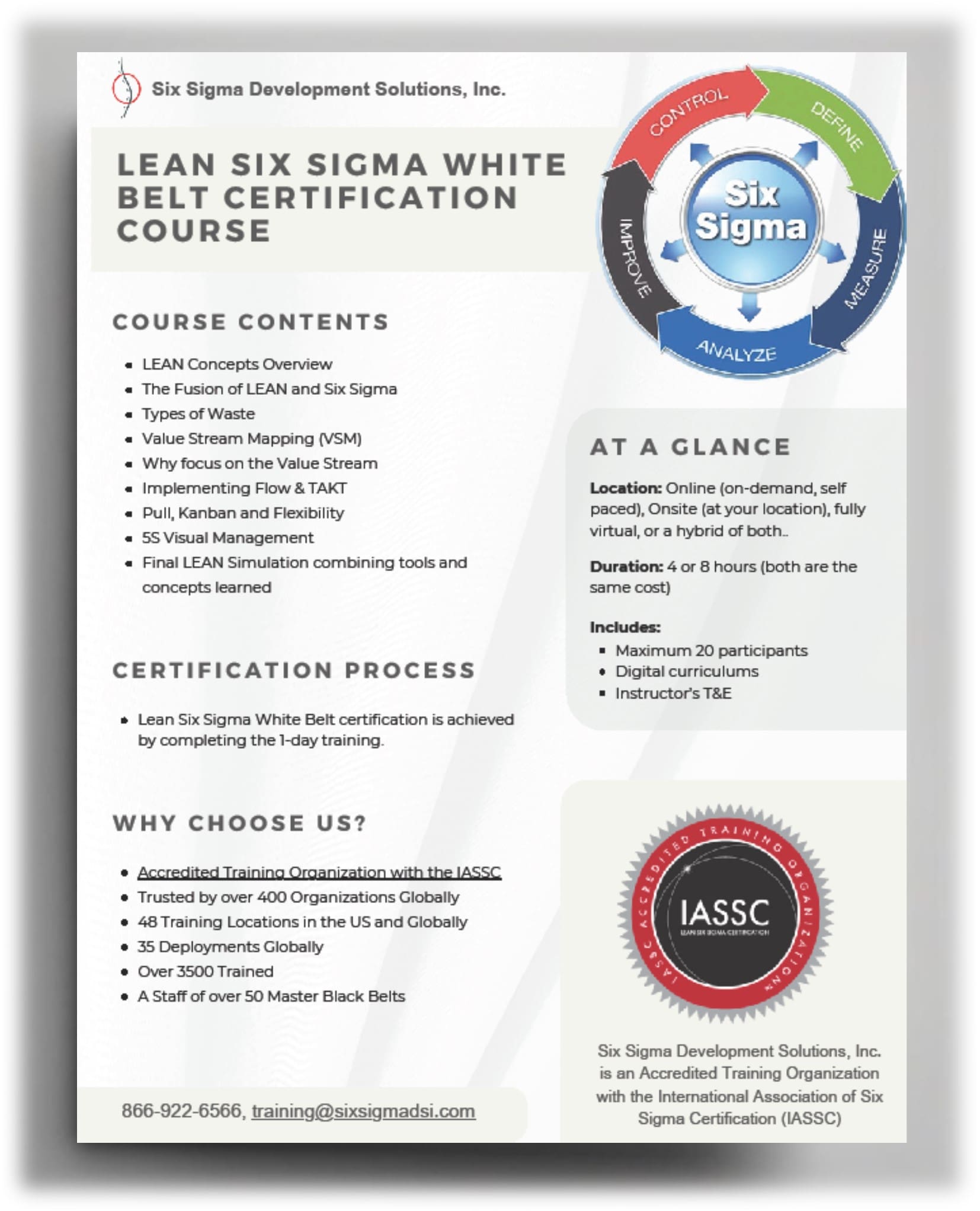 lean six sigma white belt certification